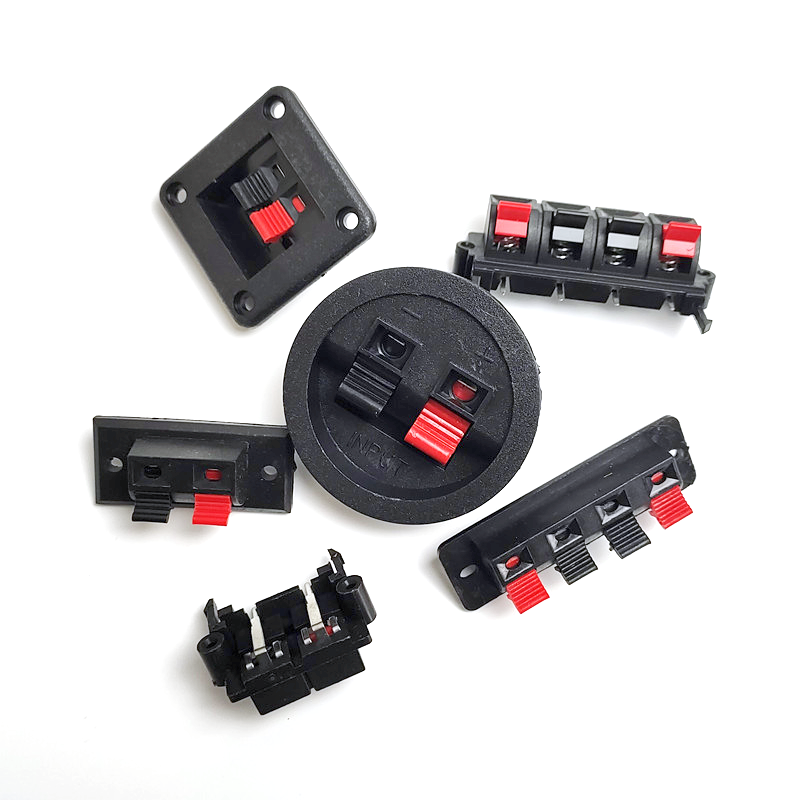 2Pcs 2 Posities 4 Polen Connector Terminal Push In Jack Lente Load Audio Speaker Terminal Breadboard Clip