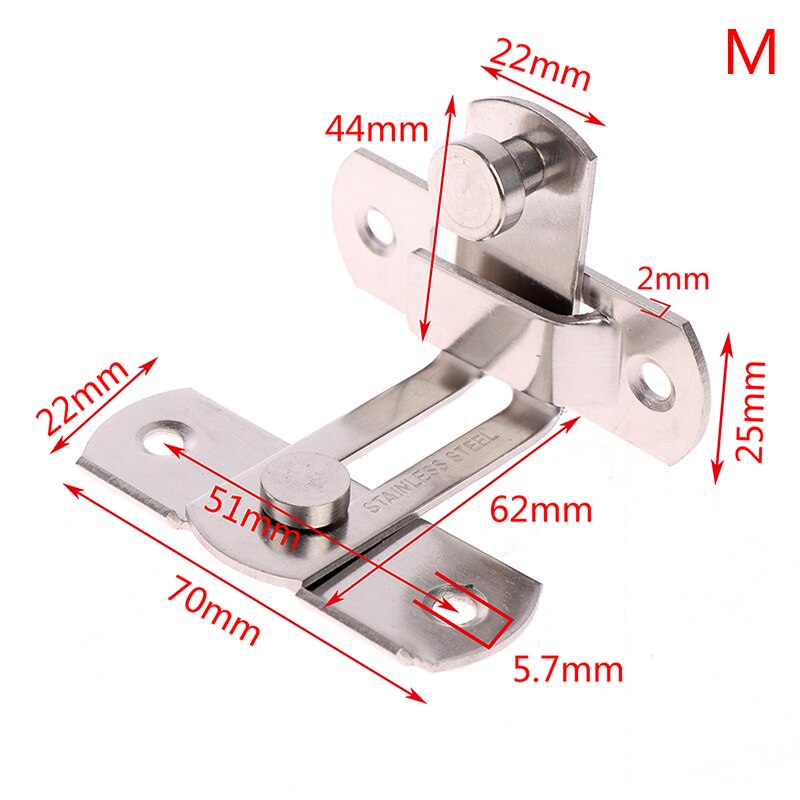 90 Degree Right Angle Door Latch Hasp Bending Latch Barrel Bolt with Screws for Doors Buckle Bolt Sliding Lock: M