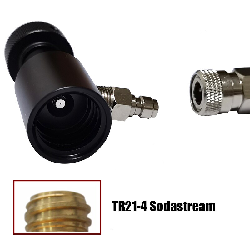 SodaStream SodaClub Cylinder CO2 Refill Station Adaptor With Hose On/Off adapter and W21.8-14(DIN 477) Or CGA320 Connector