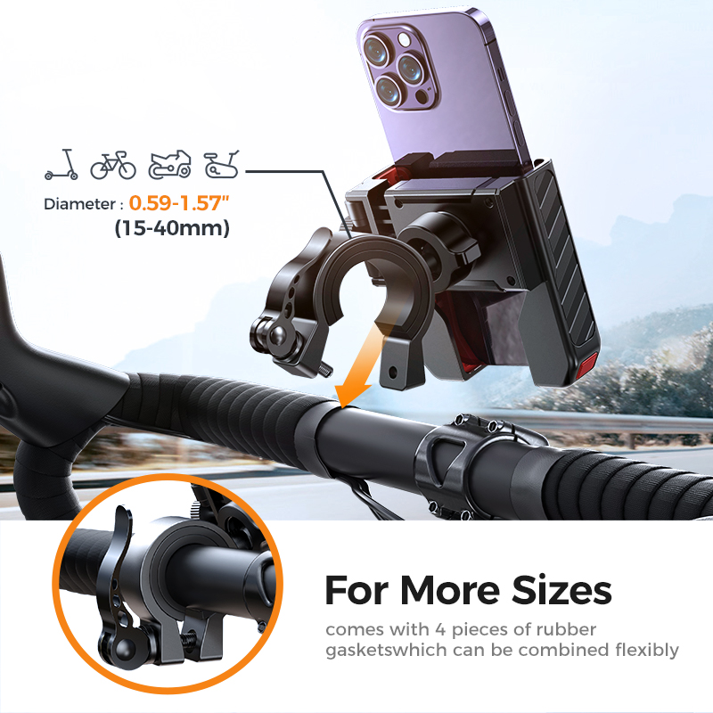 Joyroom uniwersalny uchwyt na telefon motocyklowy pół obudowy projekt rowerowy uchwyt na telefon szybka blokada do telefonów iPhone 4.7 "-7"