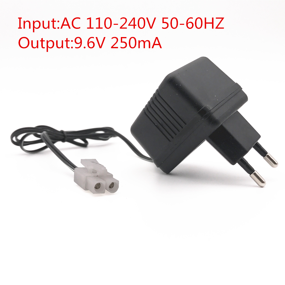 Chargeur pour batterie ni-cd Ni-MH 9.6V, entrée AC 110V-240V, sortie 9.6V 250mA avec prise Tamiya KET-2P pour jouet RC: WHITE
