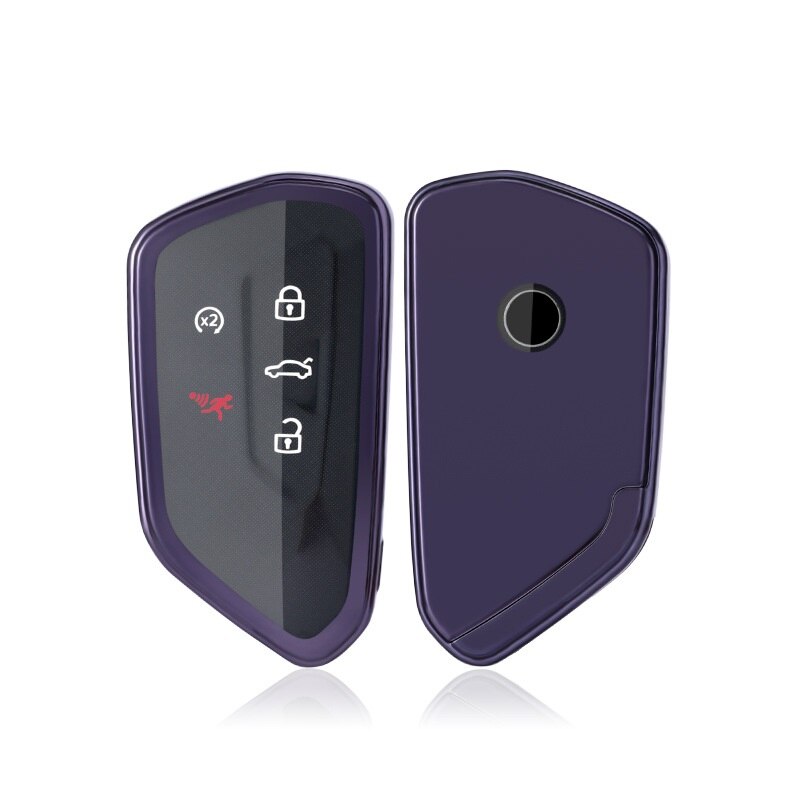 TPU Full Protect Key Cover Key Case For VW Volkswagen Golf 8 Mk8 Skoda Octvia 3/4/5Buttons Remote Protector: purple black