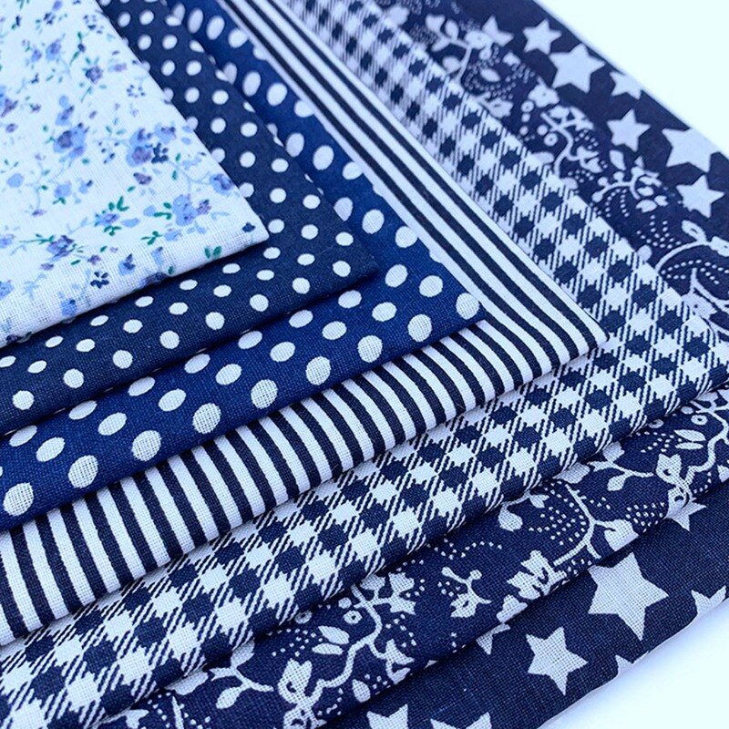 7Pcs Cotton Fabric Squares Bundle Patchwork Pre-Cut Quilt Squares for DIY Handmade Patchwork Cloth Bag Needlework