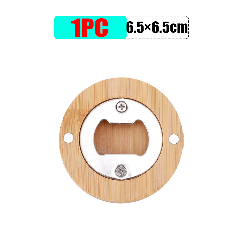 1/10 szt. Okrągłe bambusowe otwieracze robić butelek Przenośny magnes na lodówkę Otwieracz Narzędzie barowe robić domu Kuchnia Barowe upominki Otwieracze robić butelek: zielony