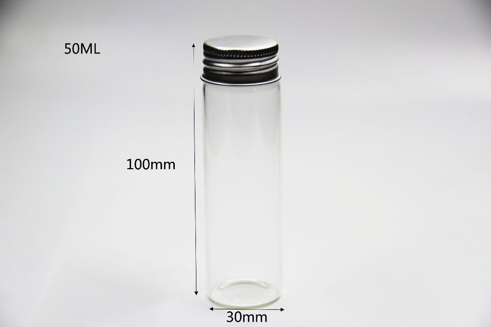 Frascos de vidrio transparentes con tapa de rosca para decoración de boda, frascos de Perfume para alimentos, 10ml, 15ml, 20ml, 25ml, 30ml, 40ml, 50ml, 60ml, 50 Uds.