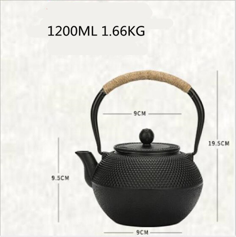 Støpejern tekanne base tebrett støpejern gryteholder pute japansk vannkoker boutique metall madrass tekanne tallerken tematte tilbehør: 1200ml gryter