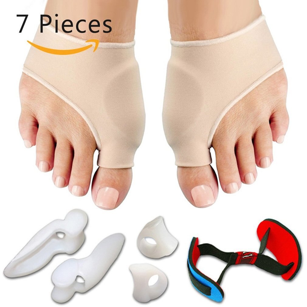 7 stk/sæt bunion ærmer hallux valgus corrector alignment toe separator metatarsal splint orthotics pain relief foot care tool