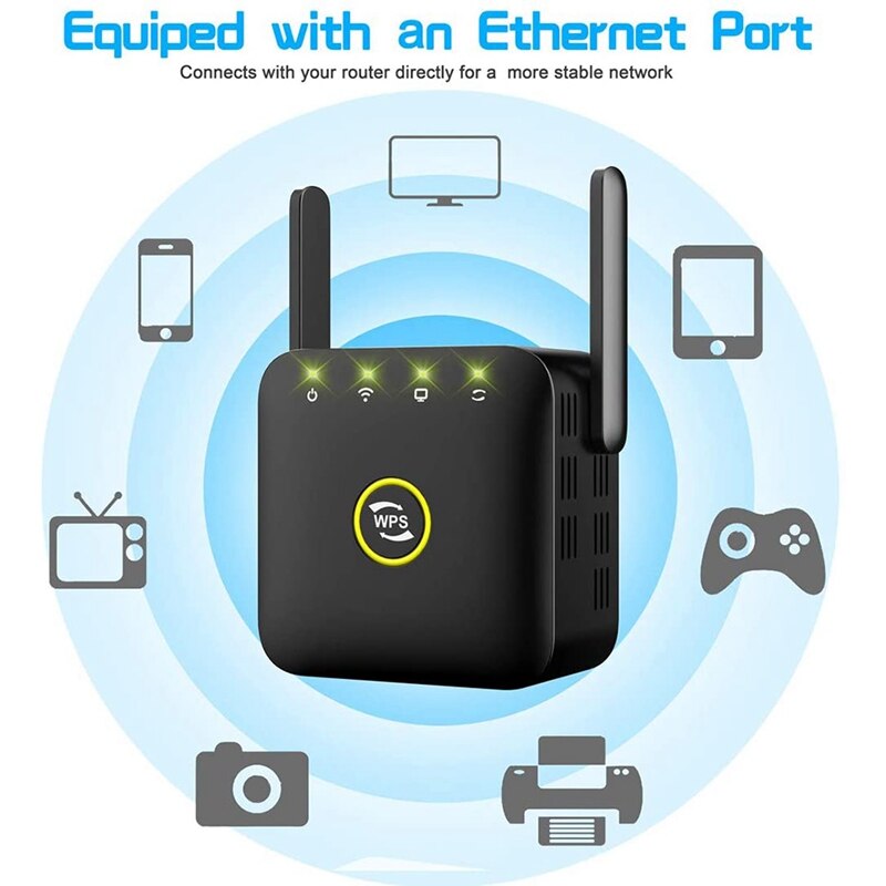WiFi Extender Signal Booster , Wireless Internet Signal Amplifier, Wireless Wifi Router Repeater Up to 300 Mbps-US Plug
