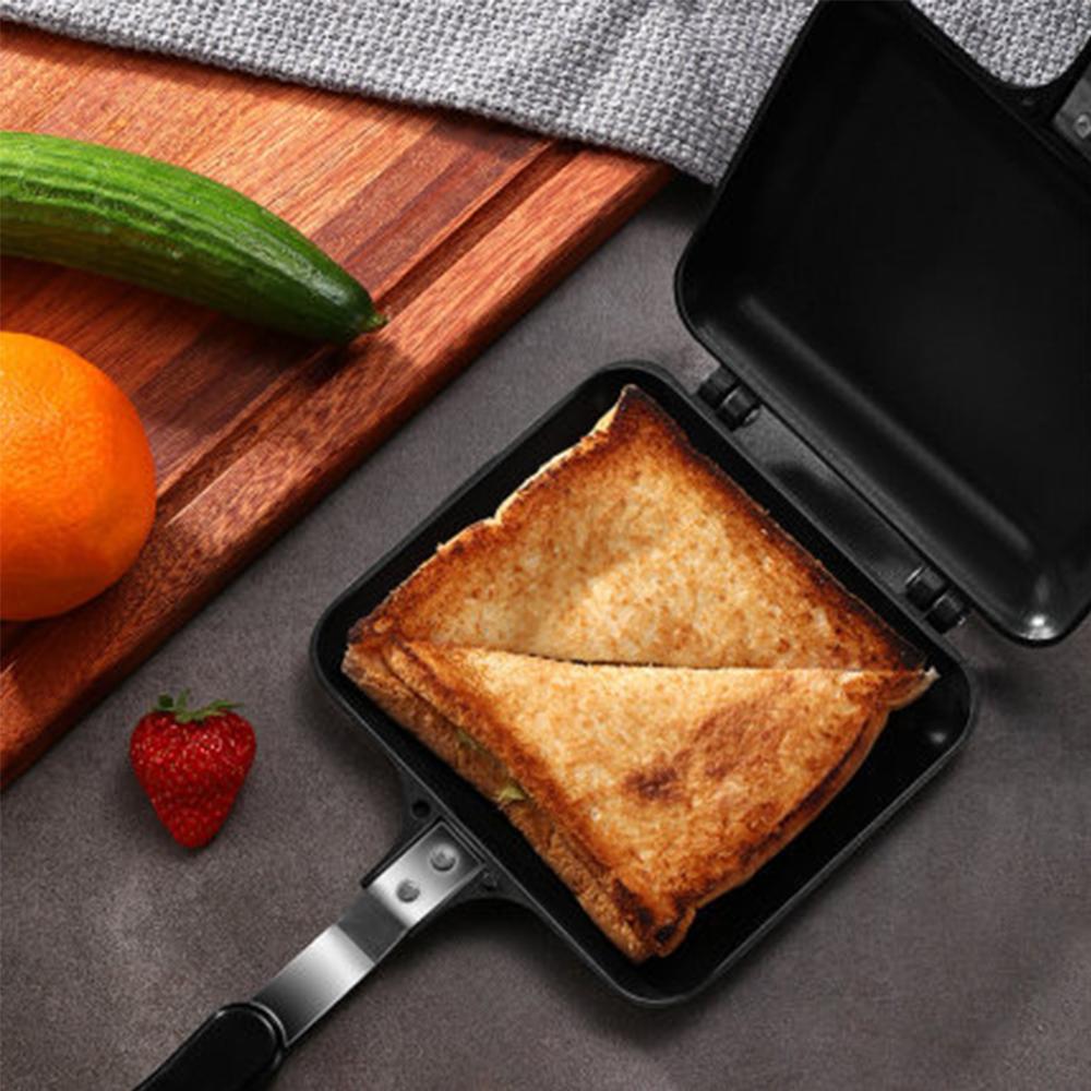 Dubbelzijdig Sandwich Pan Non-stick Opvouwbare Grill Koekenpan Voor Brood Toast Ontbijt Machine Wafel Pannenkoek