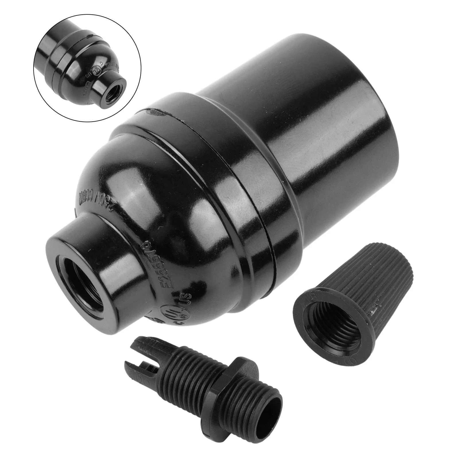 Support d'ampoule Vintage E27, douille rétro, Base de lampe suspendue, raccords 110-250V 10A, bakélite industrielle pour fournitures d'éclairage, 1 pièce