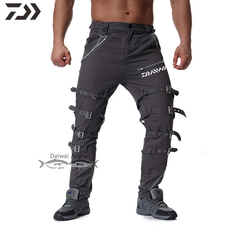 Daiwa Broek mannen Casual Broek Ademend Vissen Broek Mannen Losse Solid Multi-pocket Rits Outdoor Wandelen Broek Joggingbroek