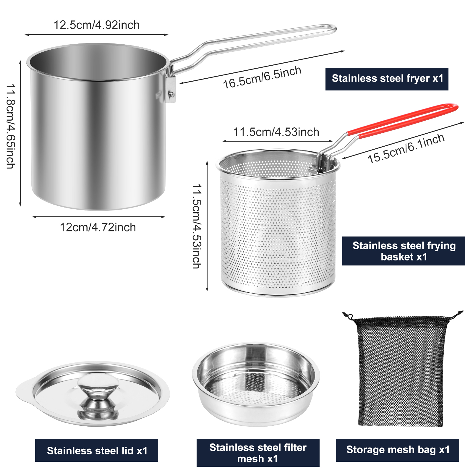 Deep Frying Pot Stainless Steel Fryer Pan Fry Pot with Basket and Lid Food Grade Deep Fryer Chicken Fried Chicken Cooking Tools
