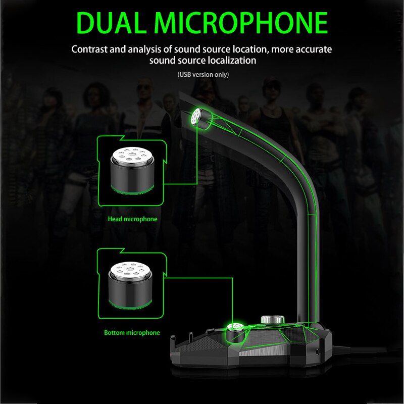 Freely Adjustable Desktop Microphone Karaoke Recording Desktop Microphone One-Click Volume Adjustment For PC Laptop