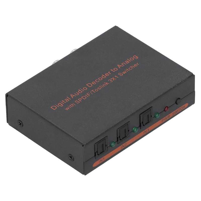 3x1 Optical Fiber Digital Audio Decoder Optical to for SPDIF/AV/RCA Converter for DSP and 96KHz/24bitDAC digital processing chip