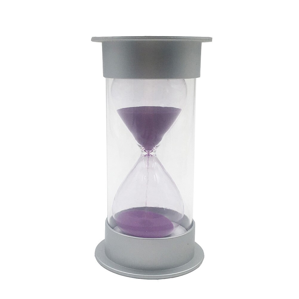 Simple Cylinder Sand Hourglass 5 Minutes Plastic Sand Timer Sandglass Hourglass (Silver and Blue): Purple
