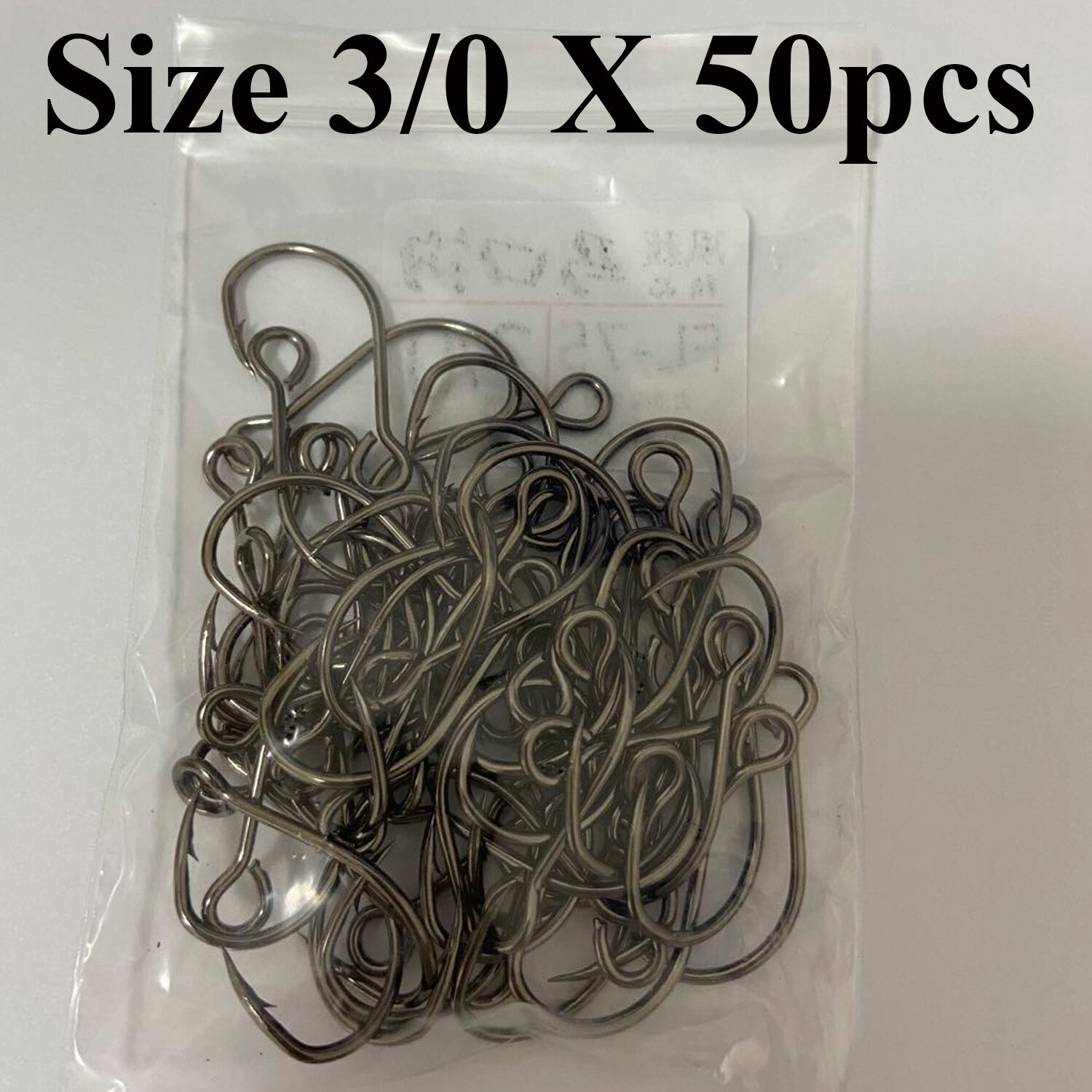 50 Stks/zak #8-#3/0 High Carbon Staal Inline Enkele Haak Grote Eye Vissen Vervanging Haak Vissen Lepel spinner Accessoires: 50pcs size 3-0