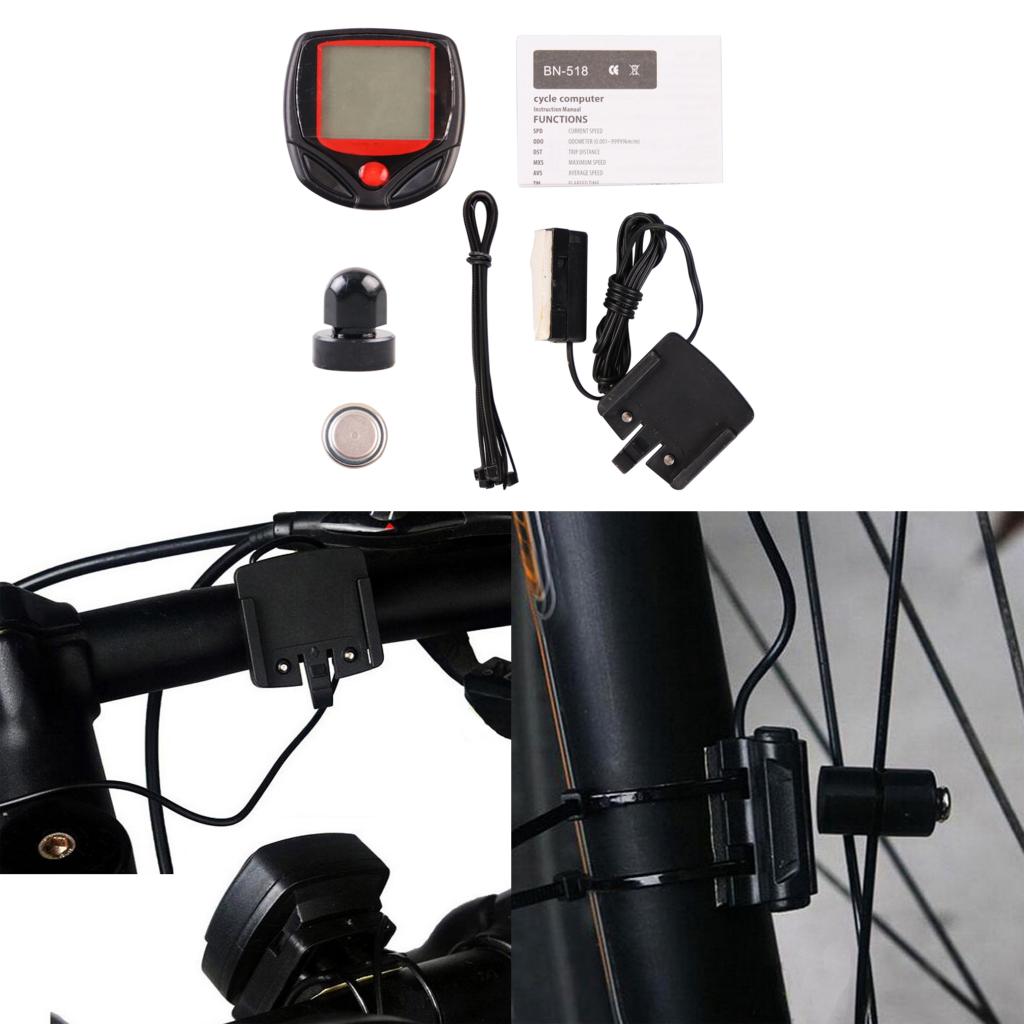 Computer da bici tachimetro per bicicletta cablato contachilometri per bici ciclismo cronometro multifunzione Display LCD con apparecchiature di retroilluminazione