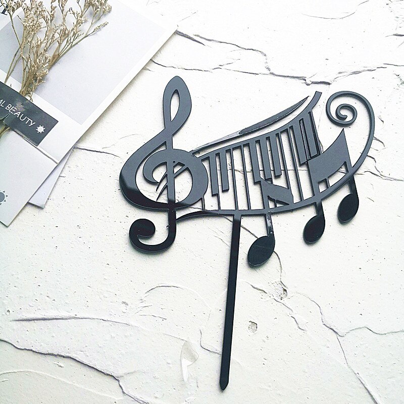 Piano Music Theme Acrylic Cake Topper Musical Notes Happy Birthday Cake Topper Party Supplies Cake DIY Accessories