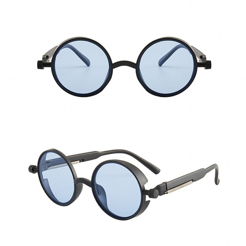 Gafas de sol de para Estilo Steampunk, lentes de sol con montura redonda Retro, clásicas, de colores, estilo gótico Punk, Unisex: 04