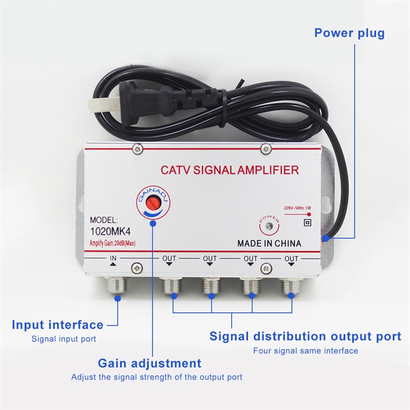 4/6/8 Way 20 db Digital tv Antenna CATV TV box Signal Amplifier Antenna for digital tv Signal Booster Splitter US EU Plug 220V