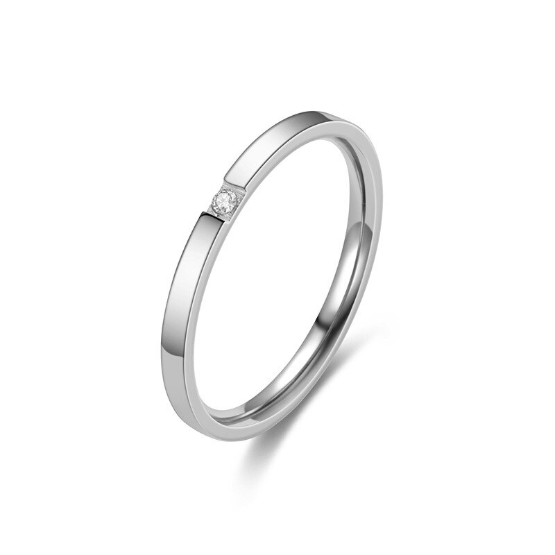 Edelstahl Zirkonia Hochzeit Ring für Frauen Männer Klassische CZ Engagement Ringe Paar Schmuck: A1
