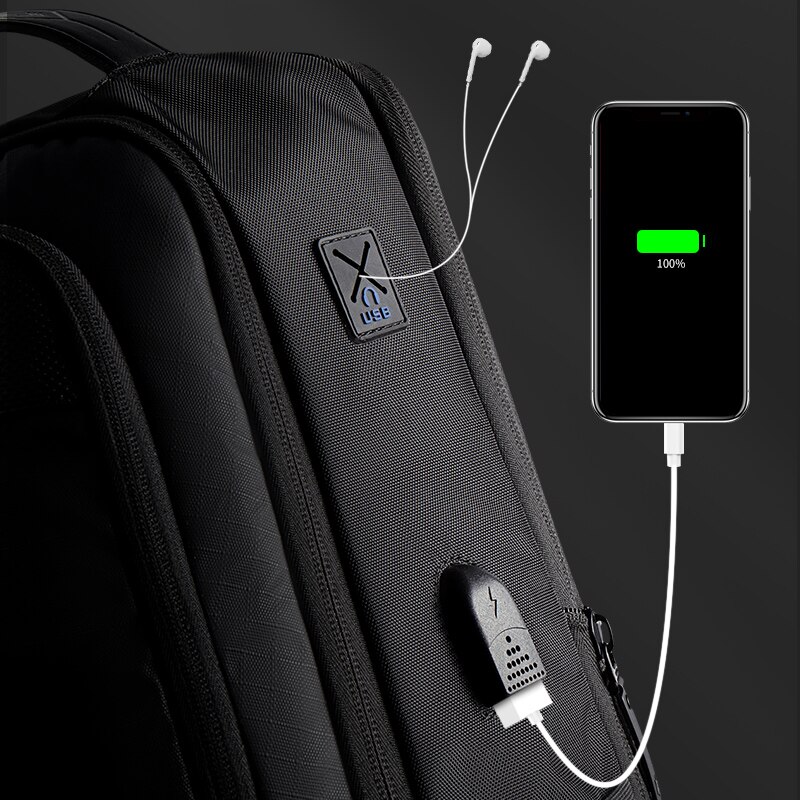 Anti diebstahl Vergrößern Rucksack USB Externe Lade 15,6 Zoll Laptop Rucksack Männer Wasserdicht Schule Rucksack taschen für Teenager