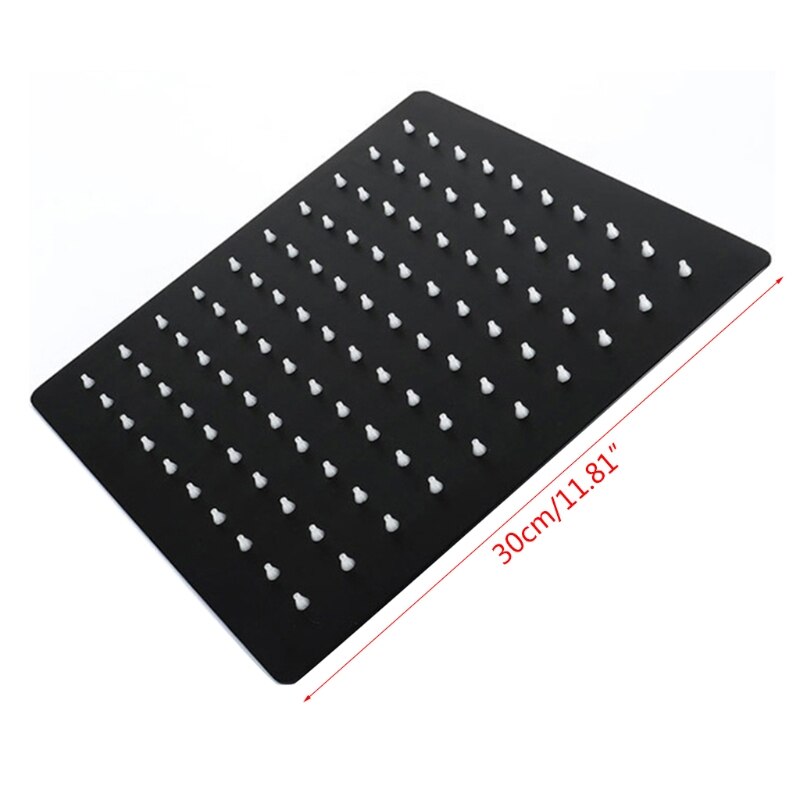 8/10/12 Inch Vierkante/Ronde Douchekop Rvs Zwart Ultradunne Badkamer Top Spuiten Douchekop Douche Accessoires: 12  Inches Square