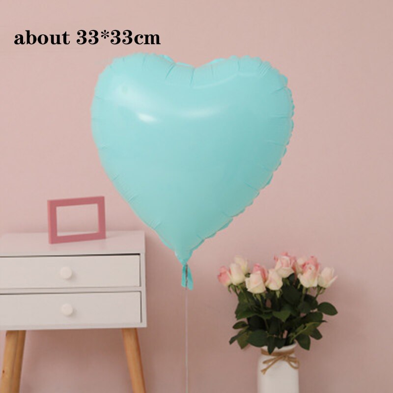 Hjerteformet aluminiumsfilm ballon festforsyning pentagram aluminiumsfilm ballon helium globos dekoration: B-lysegrøn