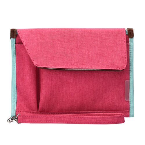 Waterproof Men's Business Office Bag Women's Document Bag Portable Oxford Notebook Pouch Passport Cover Accessories Supplies 688: rose Red