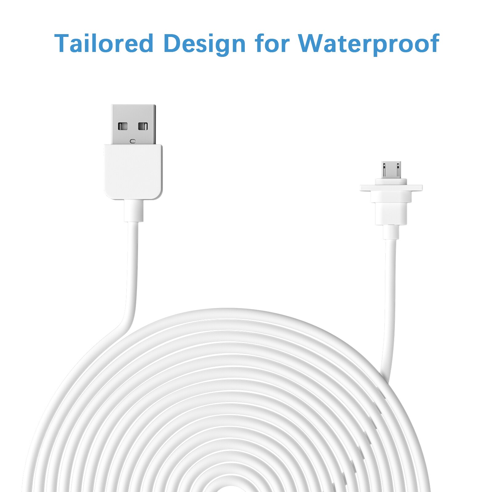 Eufy 2C/2C Pro Camera Cable 30ft/9m Waterproof Charging Cable Power Cord for Eufy 2C/2C Pro with US/EU/UK Wall Plug Adapter