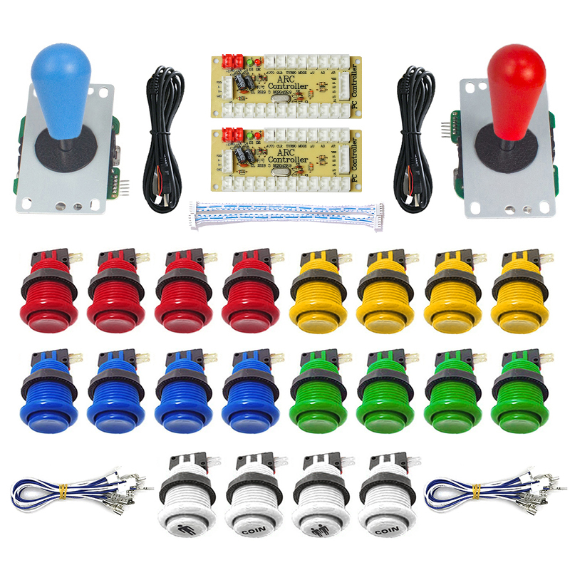 Arkade- 2 -spieler-Null-Verzögerung-Bausatz, mando Arkade usb-Encoder für pc, Himbeere Pi, happ druckknopf-Joystick, usb-Arkade-automat