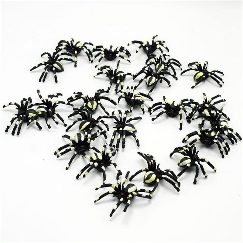 10pcs/Lot Spider Toy Party House Prop Decor Spider Trick Toy Party Super realistic spider Halloween decoration dress up