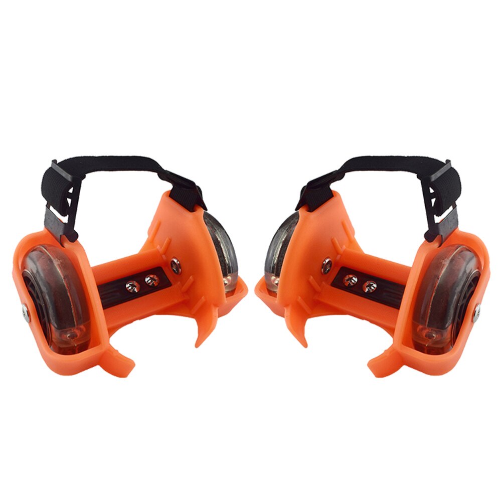 Ruedas de tacón de dos ruedas, patines ajustables, zapatos de ruedas luminosos Tricolor de PVC para niños BHD2: Orange