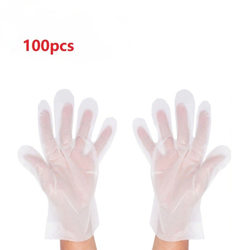 Guantes de vinilo transparente de TPE, 100 piezas, sin látex, para trabajo de laboratorio, limpieza de pintura de alimentos, cuidado de mascotas