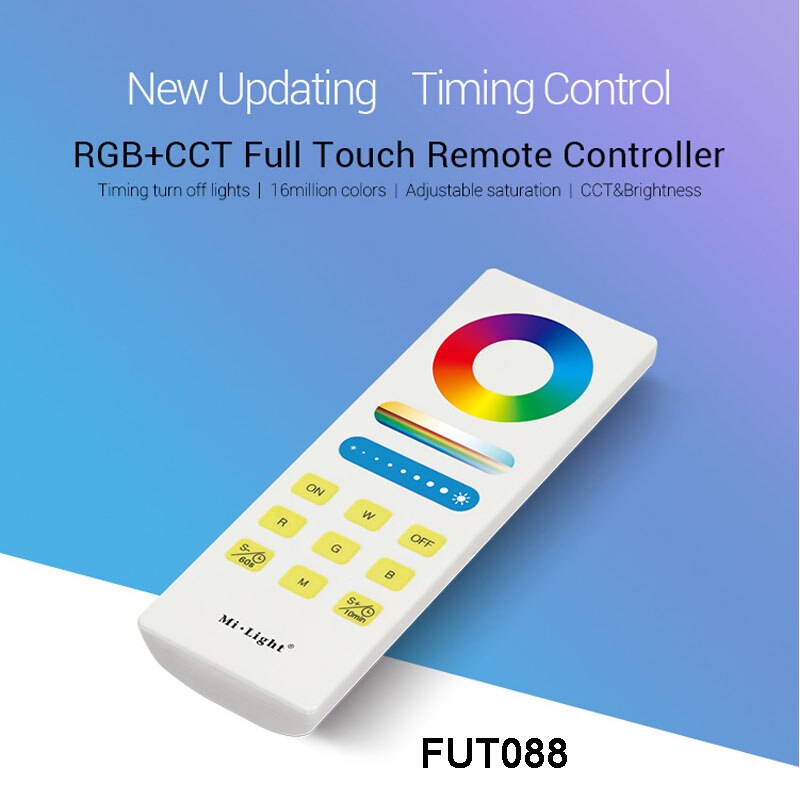 Miboxer 2.4g trådløs rgb/rgbw/rgb+cct led strip controller wifi smart panel fjernbetjening sluk lys timing dimmer  dc12v-24v: Fut 088