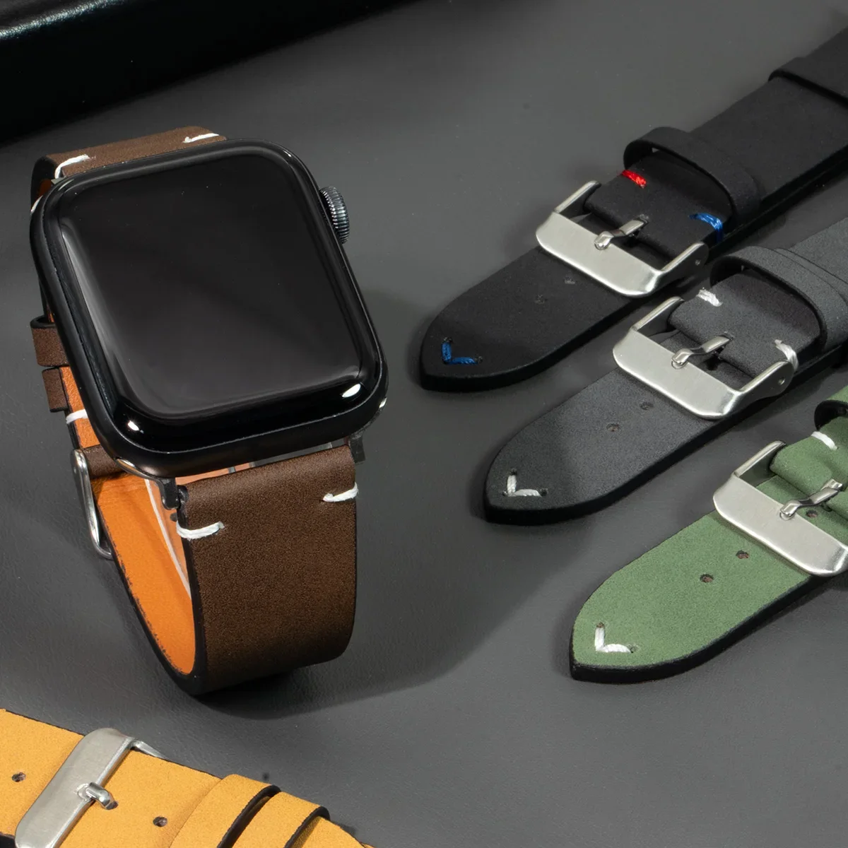 Leather Strap for Apple Watch Band Ultra 2 49mm 46mm 42mm 45mm 44mm 42mm 40mm 41mm Watchband for Iwatch Series 10 9 8 7 6 SE 5 4