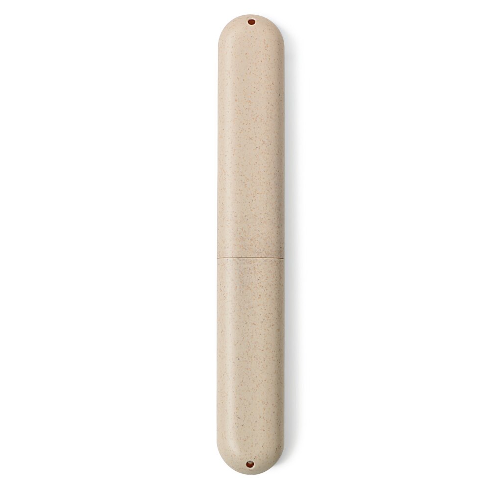 1pc Portable Travel Toothbrush Box Toothbrush Tube Cover Case Dustproof Wheat Straw Health Tooth Brushes Protector: Beige