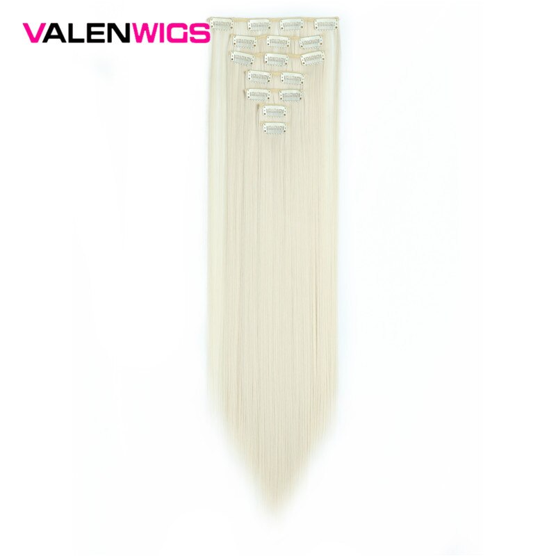Valenwigs Synthetisch Haar Extensions Clip In Hair Extensions 22 "130G Clip Op Hair Extension Straight Kleurrijke Haarstukken Cosplay