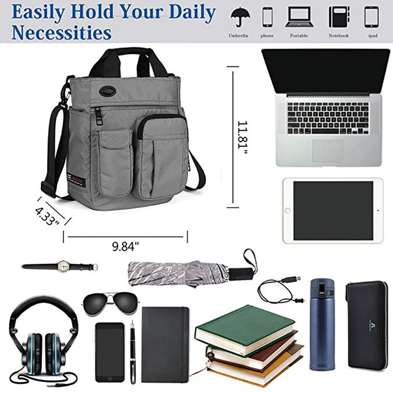 Heren Schoudertas, Multi-Functionele Crossbody Messenger Bag Business Satchel Sling Reizen Ipad Documenten Aktetas