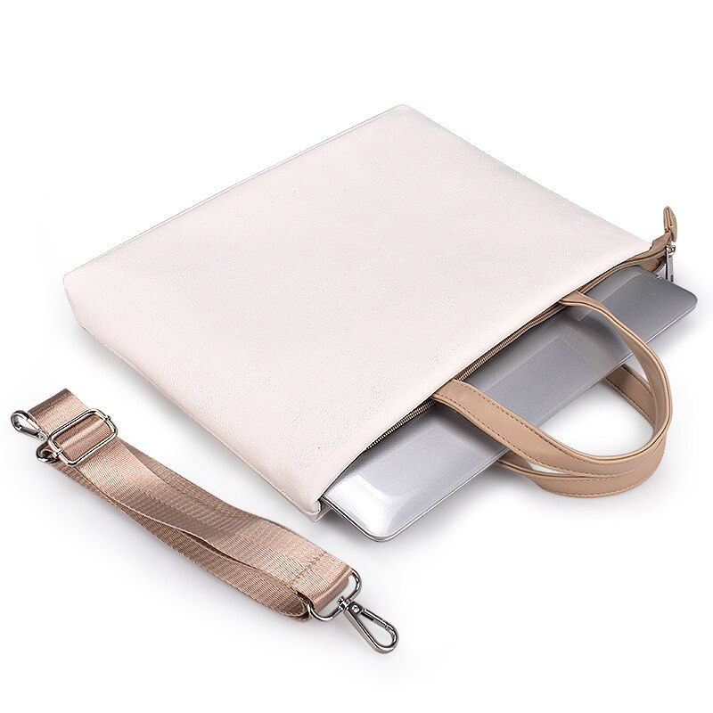 Bolsas de oficina de cuero sintético para mujer, cartera para ordenador portátil de 15,4 pulgadas, bolso de negocios