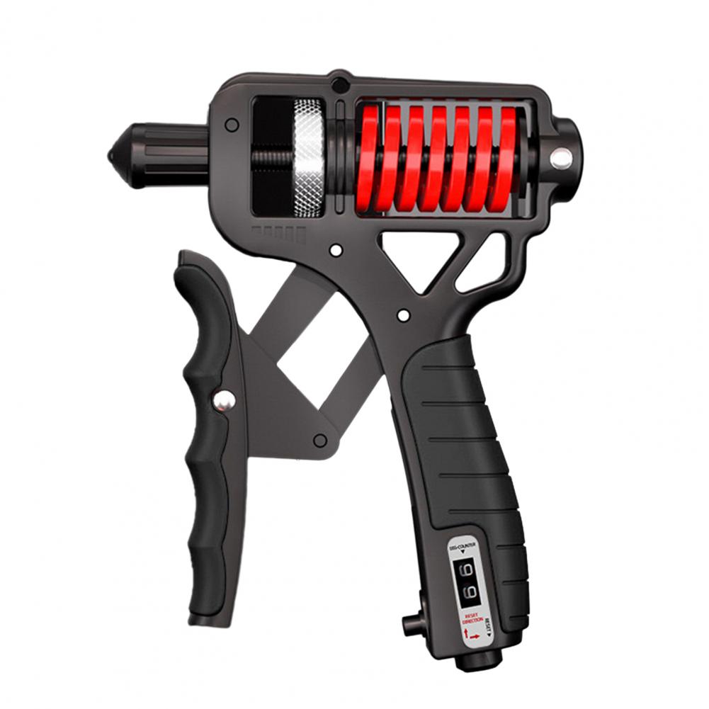 Empuñadura de goma antideslizante, entrenador de fuerza, contador LED, distancia ajustable/resistencia: Blanco