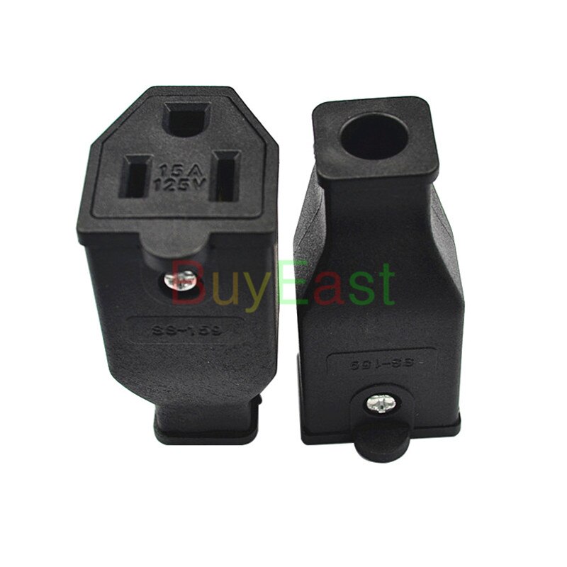 (1 PC) NEMA 5-15R Receptacle US DIY Rewireable Grounding female Power Plug 250V-15A