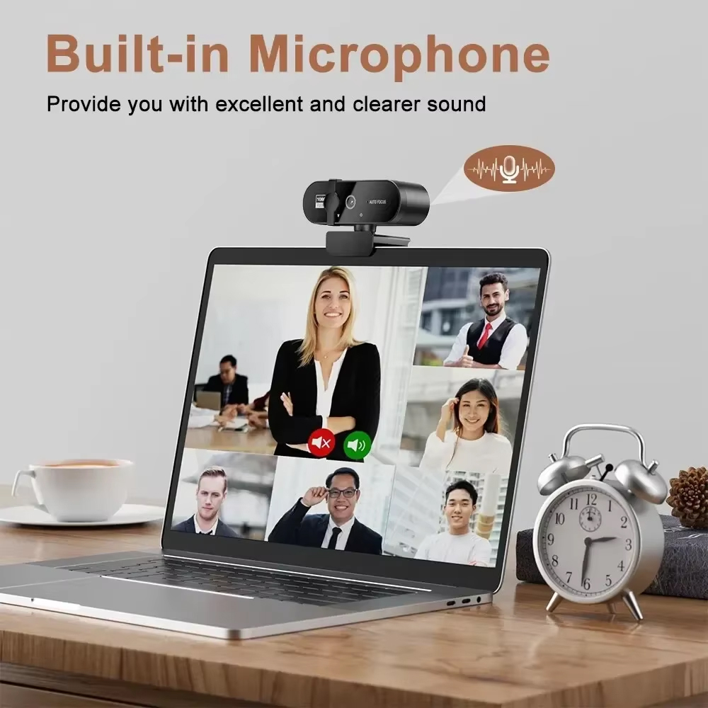Vikefon 1080p mini câmera 2k full hd webcam com microfone 30fps usb web cam para foco automático pc portátil câmera de gravação de vídeo