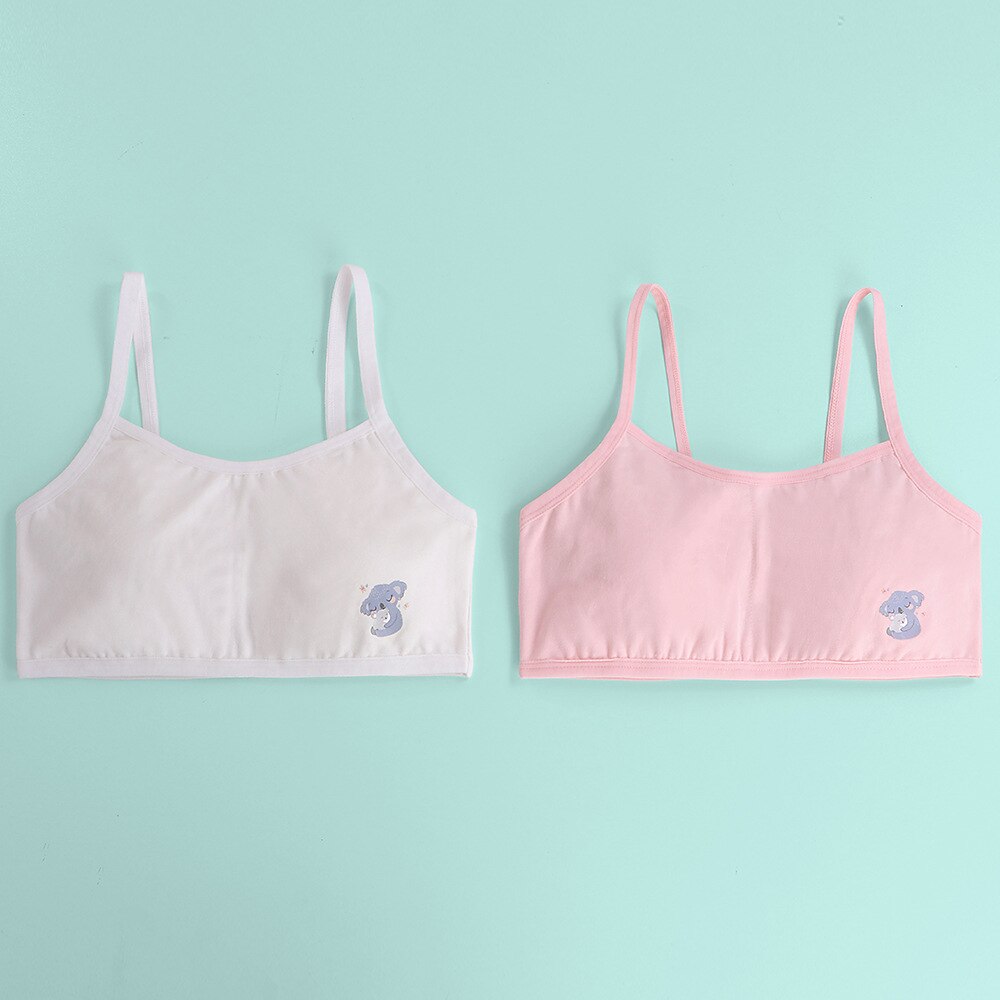 Canottiere intimo per bambini in puro cotone 2 pezzi canotte canotte canotte per bambini ragazza cartone animato stampato canottiera canotte Crop top: A / 85A