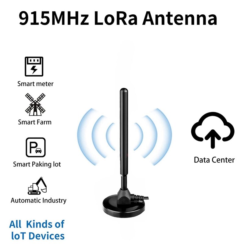 Wasserdichte ersatzantenne mit 5.8 dbi verstärkung, magnetfuß, großer reichweite, mobilfunk- 915 -mhz-lora-Tor und 10ft kabeln