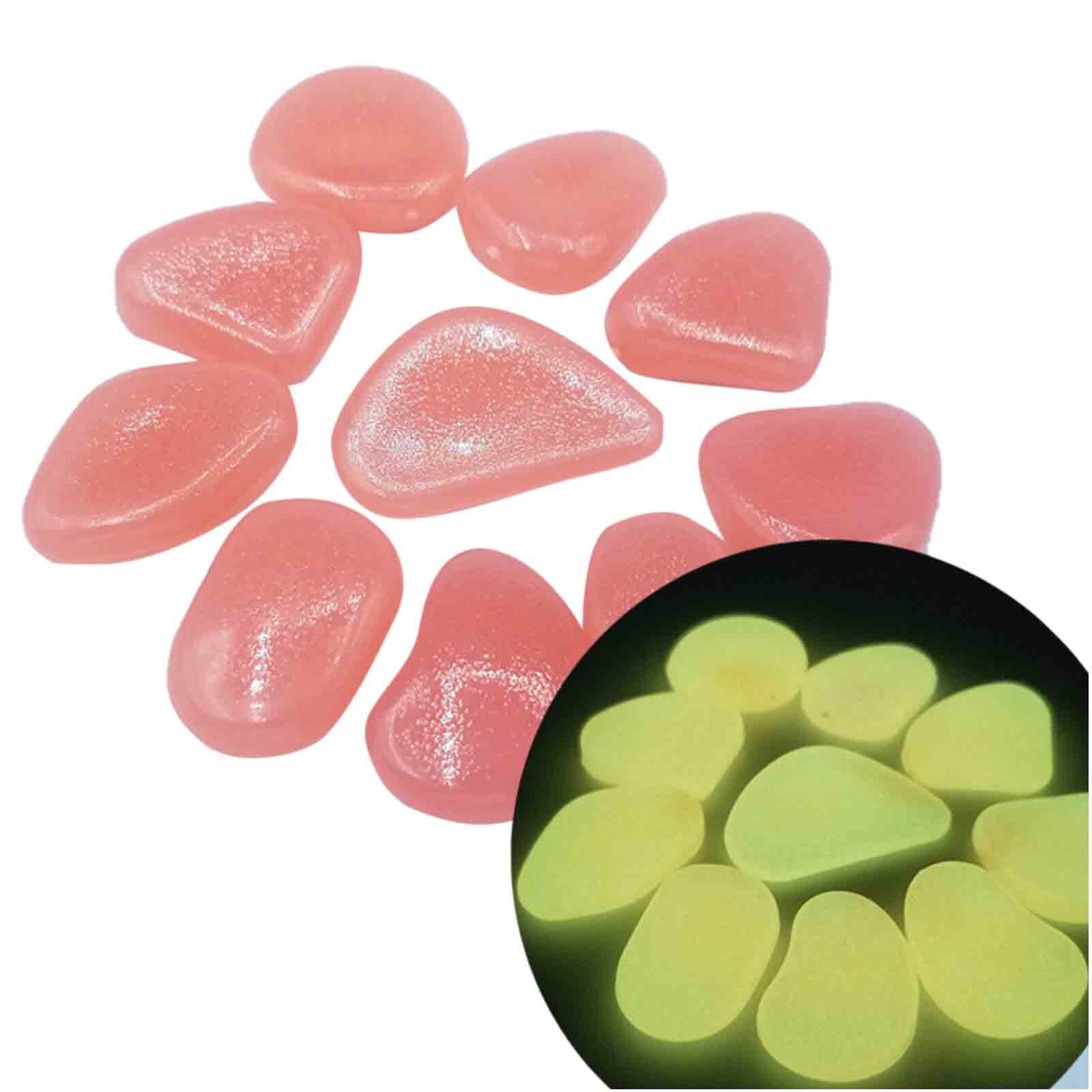 100pcs Glow in the Dark Garden Pebbles Glow Stones Rocks for Walkways Garden Path Patio Lawn Garden Yard Decor Luminous Stones: F