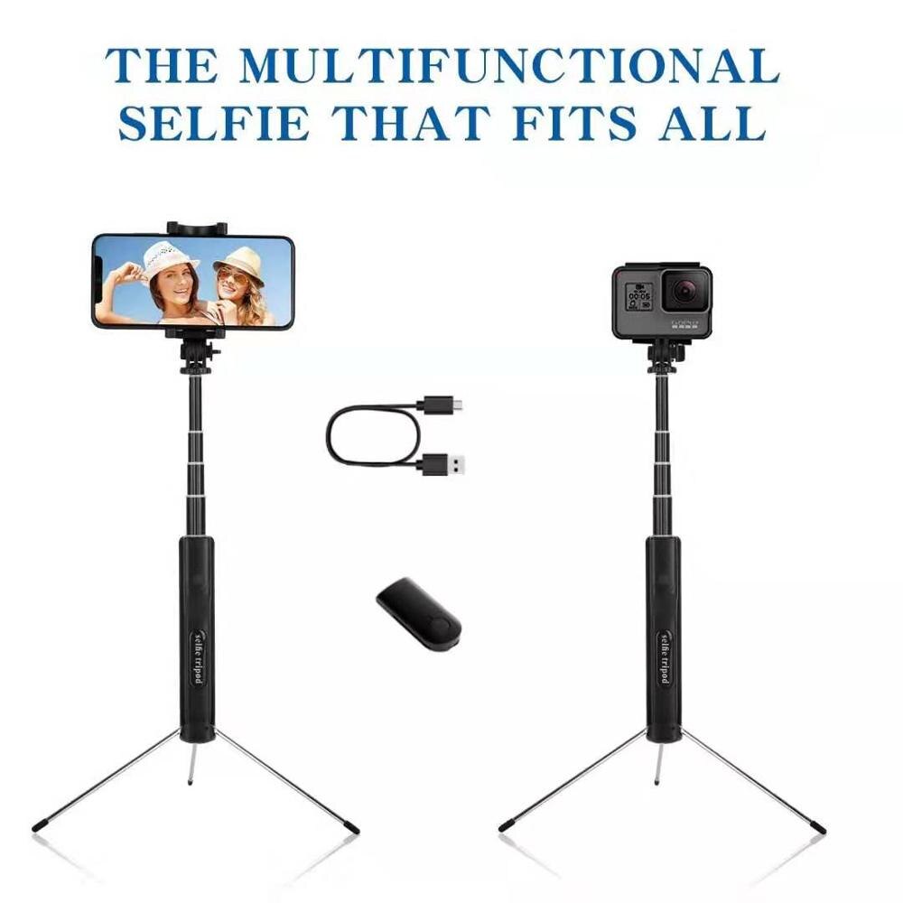 Selfie Stick Tripod - 87.6cm Extended - Bluetooth Remote - for Galaxy, Smartphones, Cameras