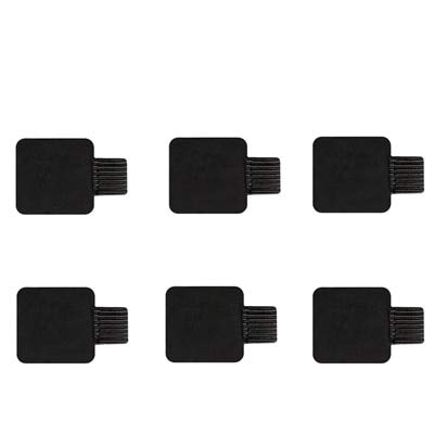 Xrhyy 6- pack pennhållare självhäftande pennhållare i läder med elastisk bandögla för anteckningsböcker tidskrifter pennklämmor: 6 st svart fyrkant