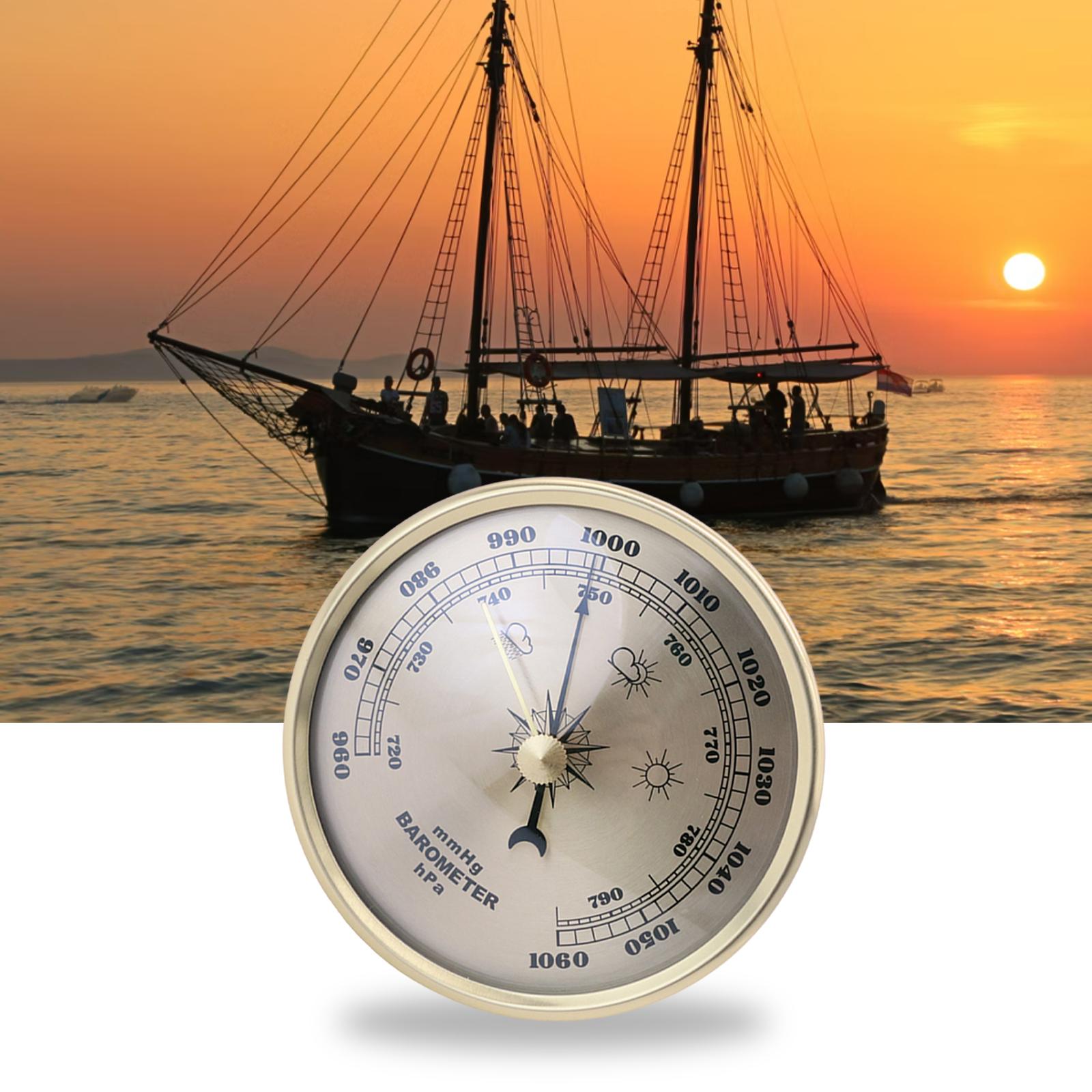 90mm Aneroid Barometer Round Dial Indoor Outdoor mmHg/Hpa Pressure Gauge