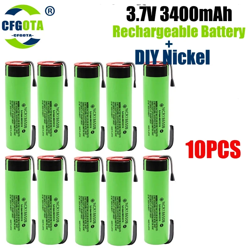 Original 18650 NCR18650B 3.7V 3400mah 18650 Lithium Battery For Welding Nickel Batteries: Orange